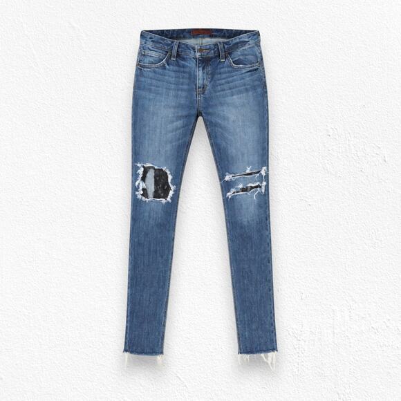 Joes Jeans Medium Wash Distressed Boyfriend Billie Ankle Straight Jeans Size 27